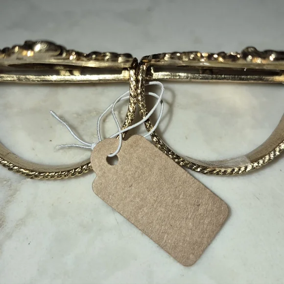 Set Of 2 Vintage Gold Napkin Rings, Like New! Stunning - Picture 3 of 3